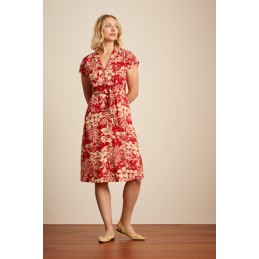 Robe rouge à motif tropical Carambola King Louie