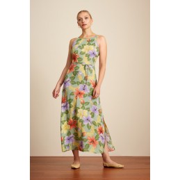 Robe Maxi verte à fleurs Hazel King Louie