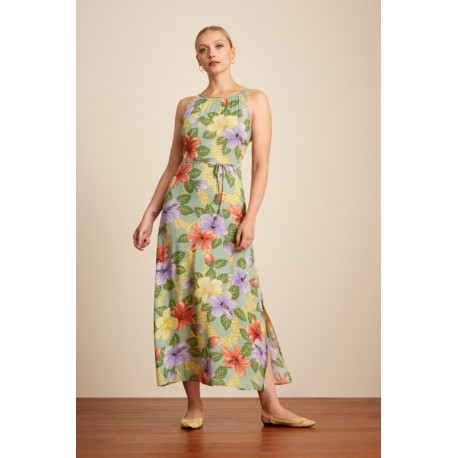 Robe Maxi verte Hazel King Louie